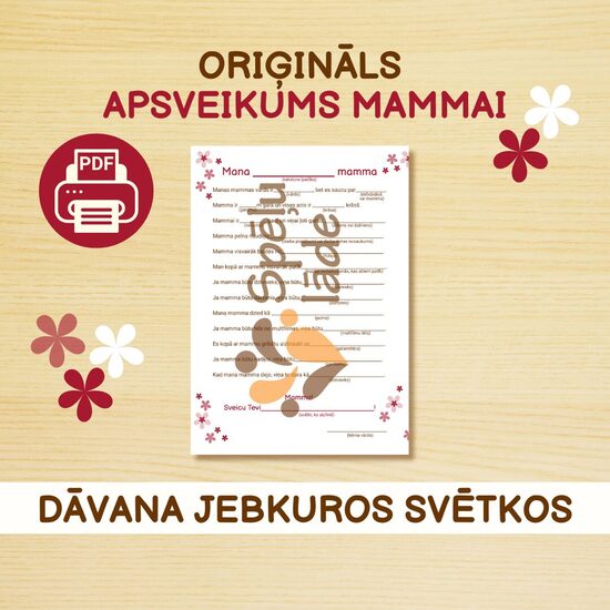 ORIĢINĀLS APSVEIKUMS MAMMAI